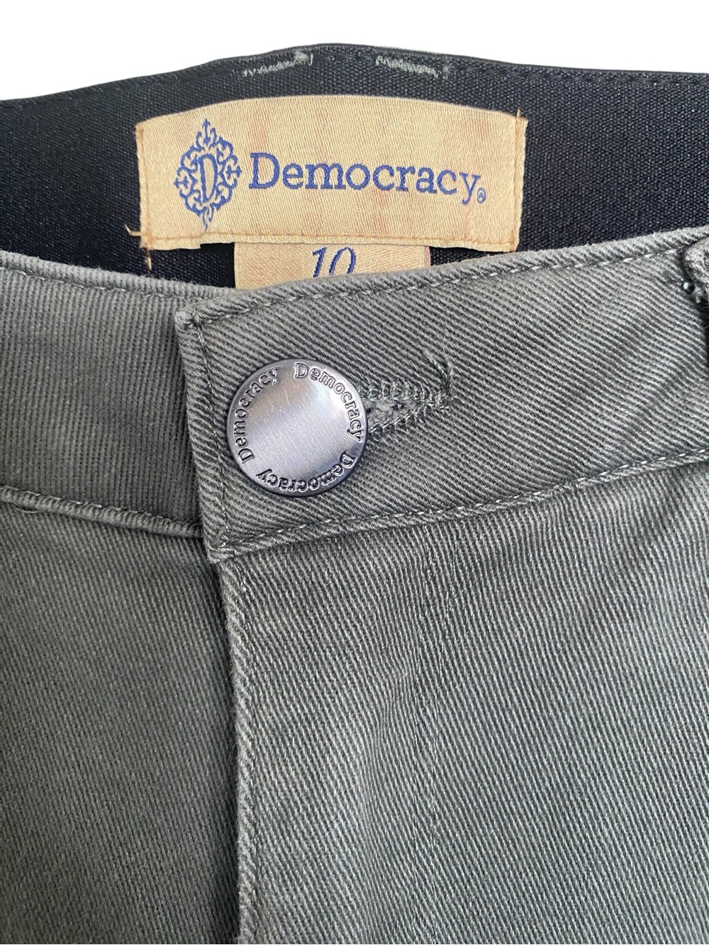 Democracy Ab Technology Crop Jeans Women’s 10 Olive Green High Rise - Picture 3 of 9